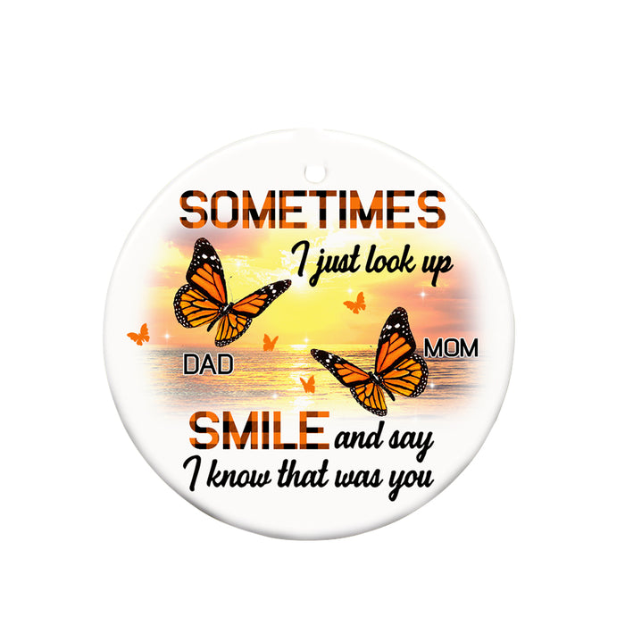 Butterfly Memorial Gift For Loss Of Mom Dad Christmas In Heaven Tree D - Famvibe